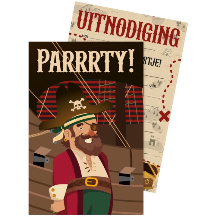 uitnodigingen piraten kinderfeestje