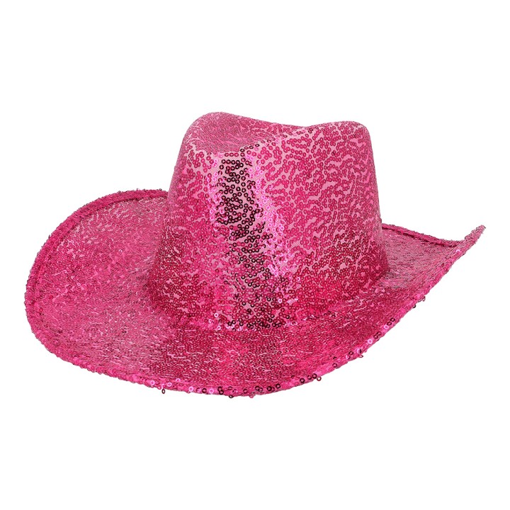 cowboyhoed roze glitter hoed festival