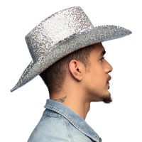 cowboyhoed zilver glitter hoed festival