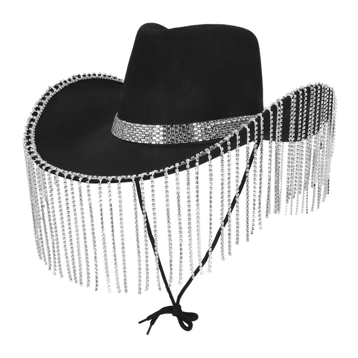 cowboyhoed zwart franjes hoed festival