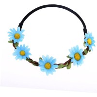 festival bloemen haarband madeliefjes blauw