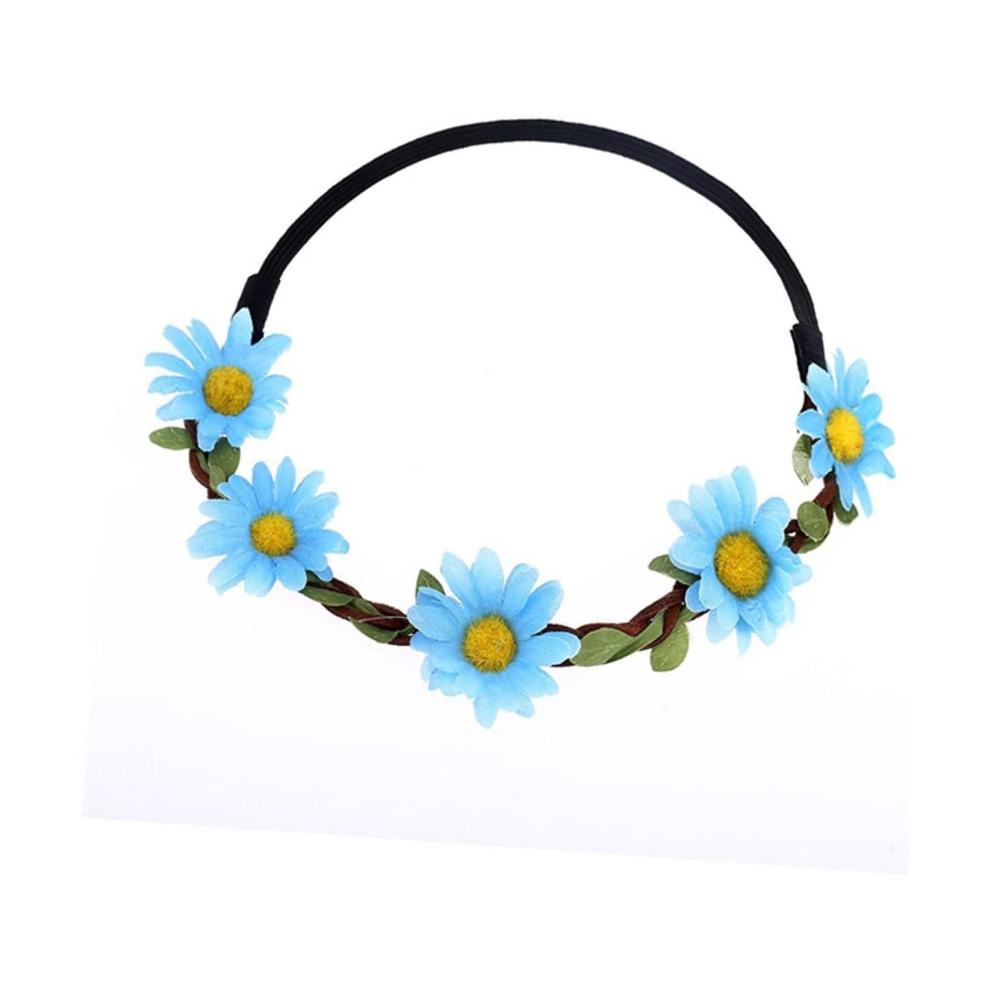 festival bloemen haarband madeliefjes blauw