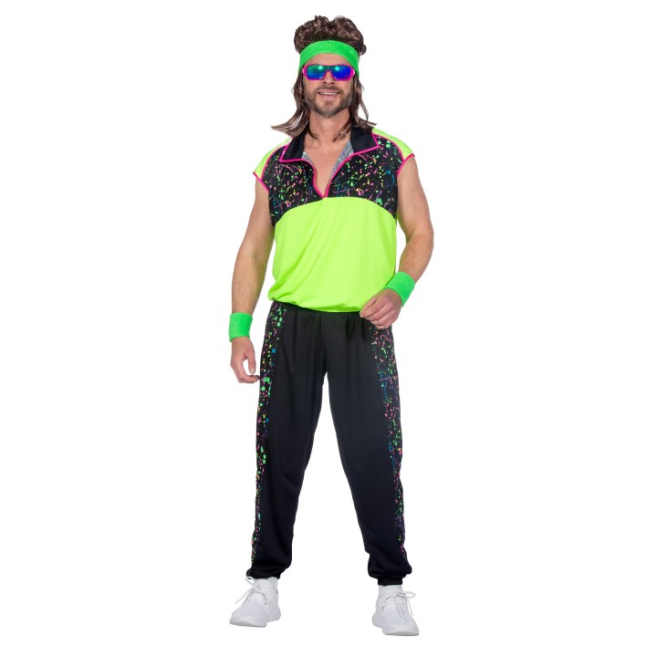 80's foute trainingspak fluo neon outfit