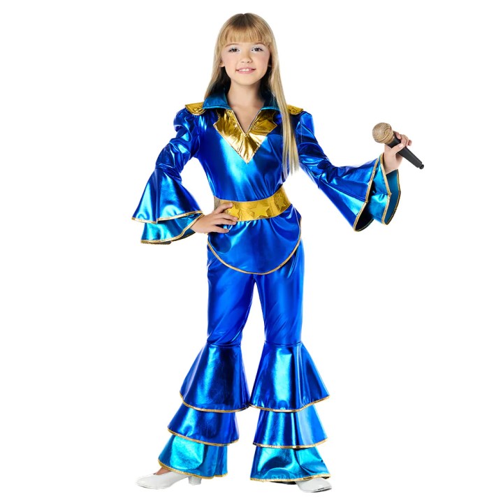 disco outfit kinderen meisjes blauw