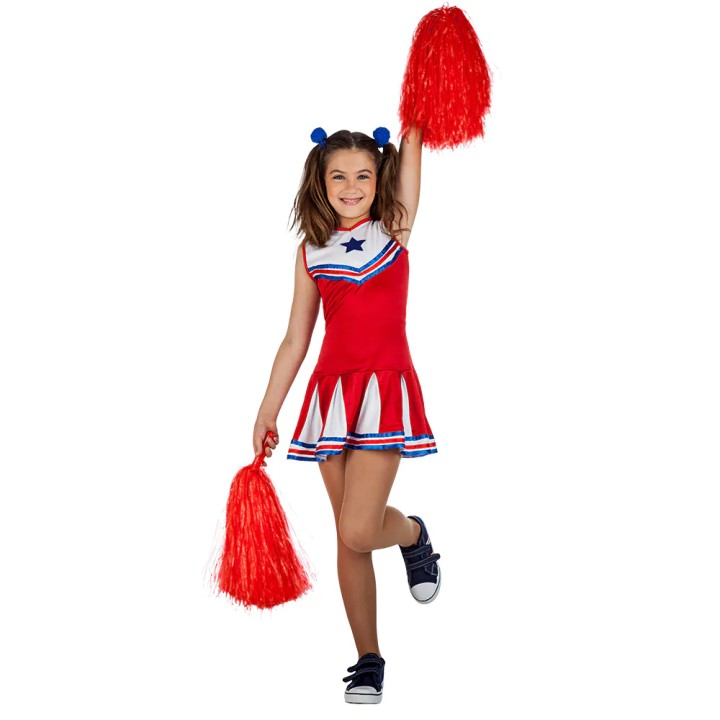 cheerleader pakje kinderen rood kostuum