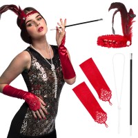 charleston jaren 20 flapper accessoires rood