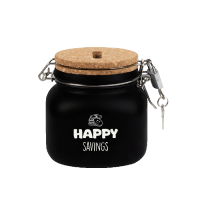 cadeau spaarpot met tekst happy savings