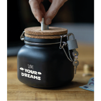 cadeau spaarpot met tekst live your dreams