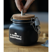 cadeau spaarpot met tekst happy birthday