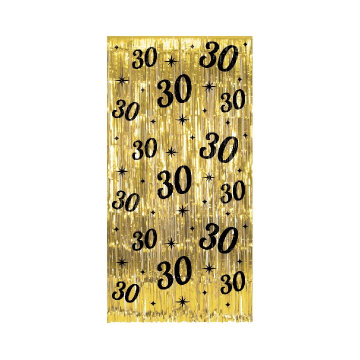 verjaardag versiering deurgordijn goud 30 jaar