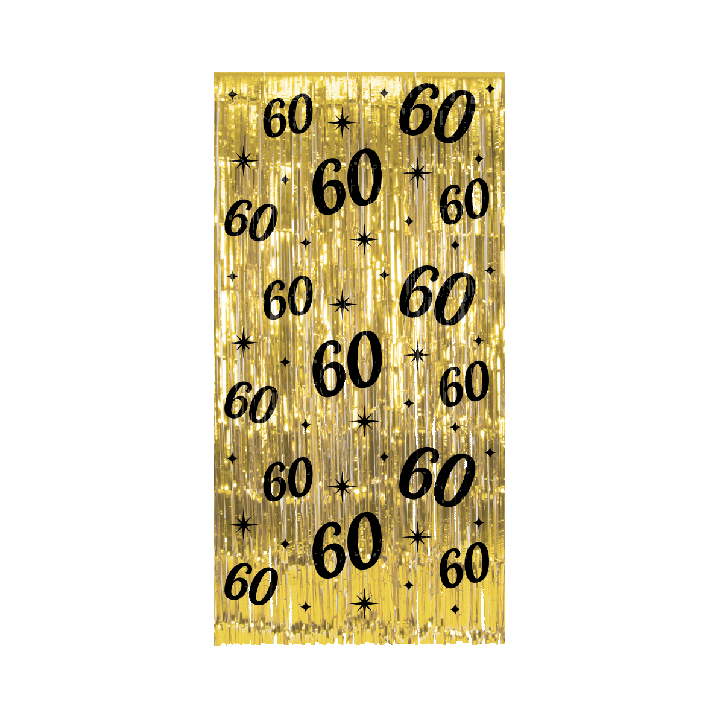 verjaardag versiering deurgordijn goud 60 jaar