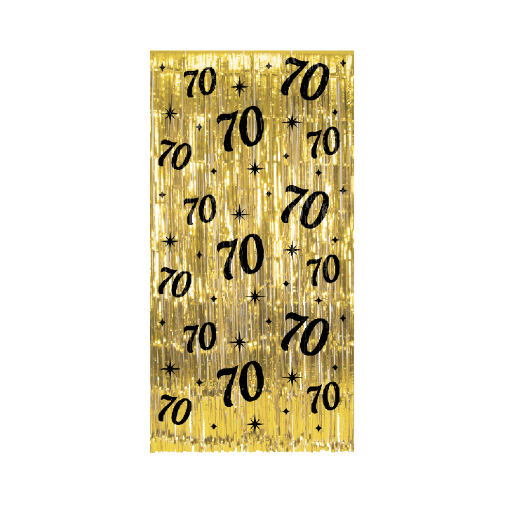 verjaardag versiering deurgordijn goud 70 jaar