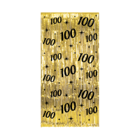 verjaardag versiering deurgordijn goud 100 jaar