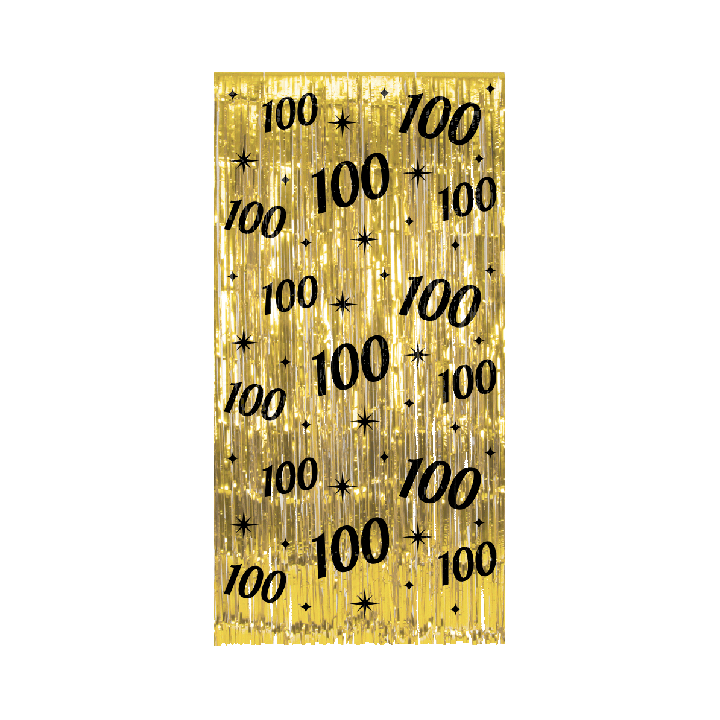 verjaardag versiering deurgordijn goud 100 jaar