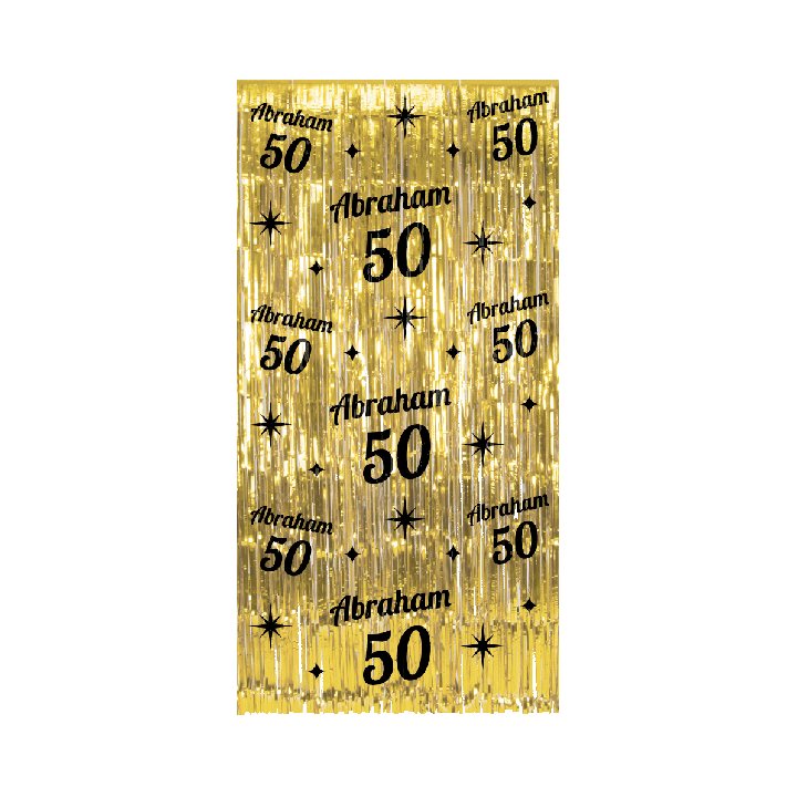 verjaardag versiering deurgordijn goud 50 jaar abraham