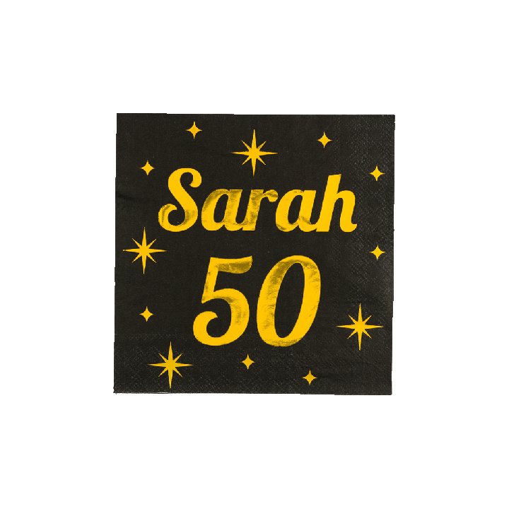 Verjaardag servetten classy party 50 jaar Sarah