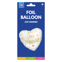 Folie ballon bruiloft huwelijk versiering just married hart