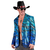 pailletten glitter blazer jasje blauw heren