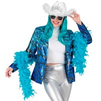 pailletten glitter blazer jasje blauw dames