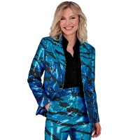 pailletten glitter blazer jasje blauw dames