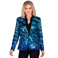 pailletten glitter blazer jasje blauw dames