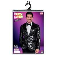 pailletten glitter vest heren zwart