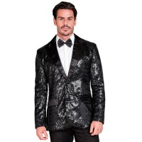 pailletten glitter vest heren zwart