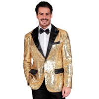 pailletten glitter vest heren goud