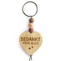 sleutelhanger hartje hout bedankt cadeau