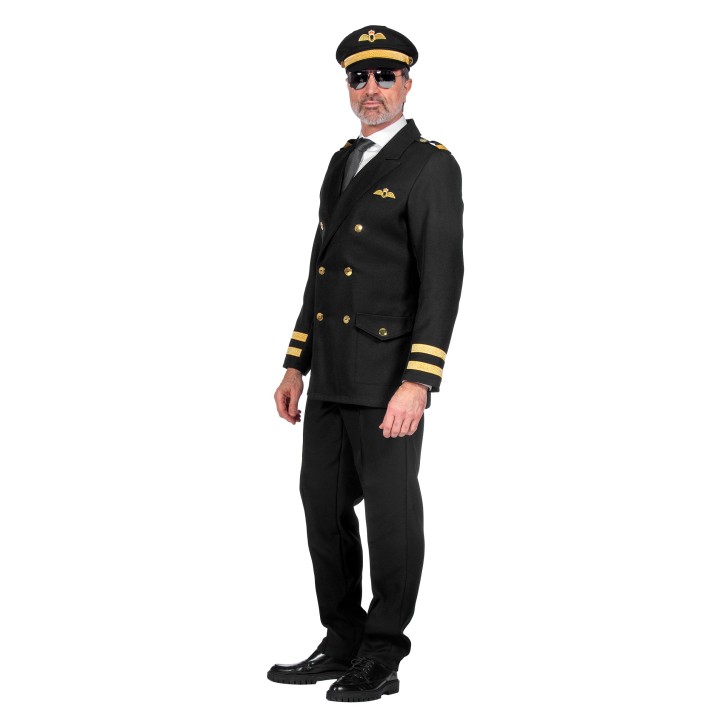 piloot kostuum zwart pilotenpak