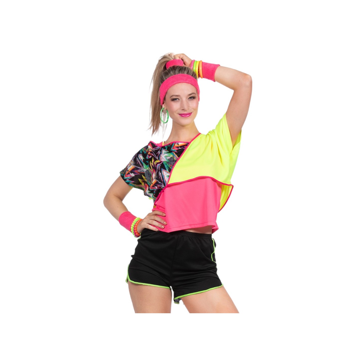 80's aerobics outfit fluo dames pakje