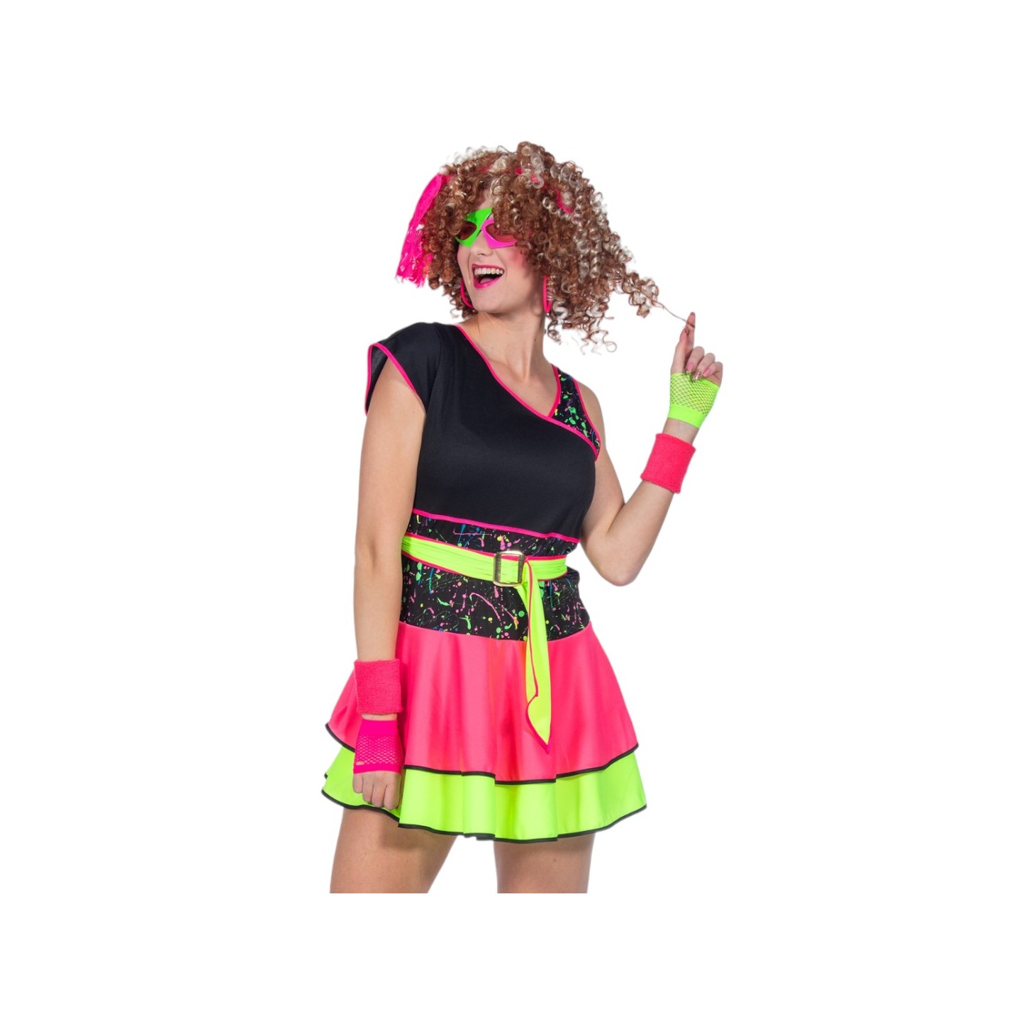 fluo 80's jurkje neon outfit dames