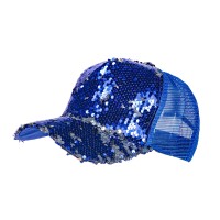 baseball pet cap pailletten blauw