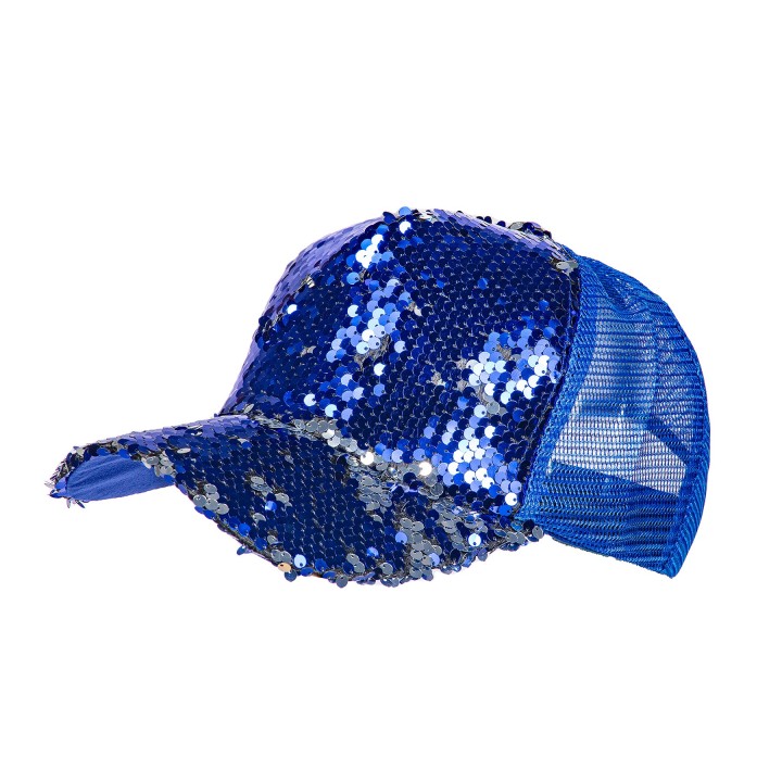 baseball pet cap pailletten blauw