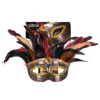 voodoo oogmasker veren halloween