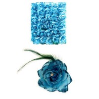 Bloem met speld haarclip fournituur turquoise