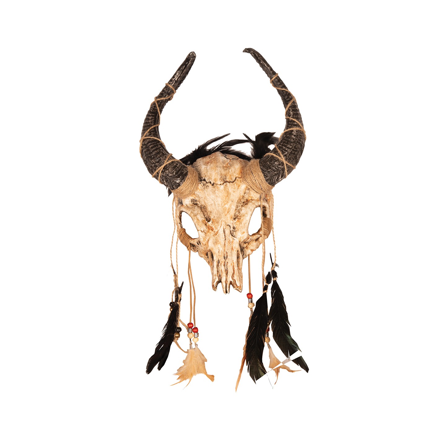 voodoo gezicht masker veren halloween ram