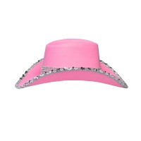 cowboyhoed glitter roze festival