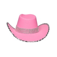 cowboyhoed glitter roze festival