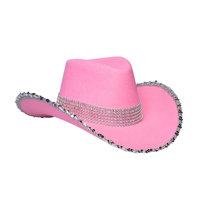 cowboyhoed glitter roze festival