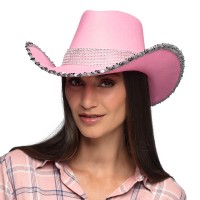 cowboyhoed glitter roze festival