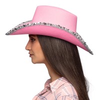 cowboyhoed glitter roze festival