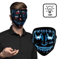 lichtgevend killer smile masker LED licht blauw