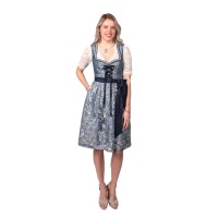 dirndl kleed blauw bloemen