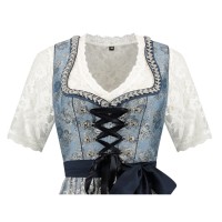 dirndl kleed blauw bloemen