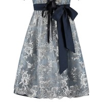 dirndl kleed blauw bloemen