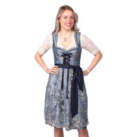 dirndl kleed blauw bloemen