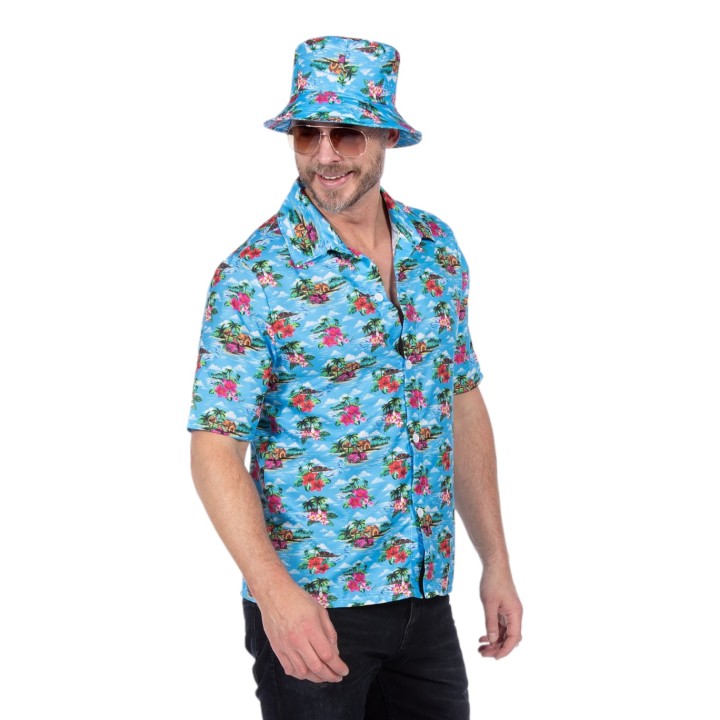 hawaii hemd heren blauw shirt