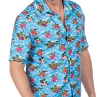 hawaii hemd heren blauw shirt