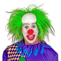 clown pruik met groen haar